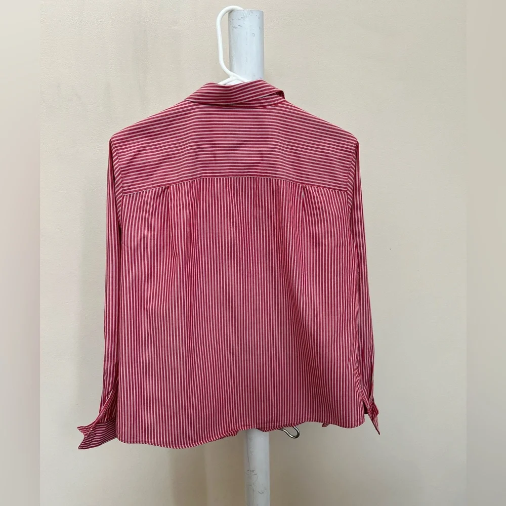 Talbots Women's Blouse Striped Buttons Shirt Top Size 12 French Cuffs Links LS - Picture 3 of 16